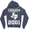 legends are born in 2001 hoodie 9 Zipper Hoodie
