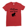 Daddy Bear - Baby Bear Custom Name Ladies Fitted T-Shirt