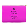 keep calm and rock on mens black t shirt rock music new Accessory Pouches