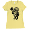 dance robot music old Ladies Fitted T-Shirt