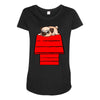 snoopy parody pug w Maternity Scoop Neck T-shirt