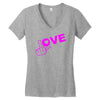 fuck love party Women's V-Neck T-Shirt