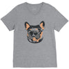 blue and tan frenchie V-Neck Tee