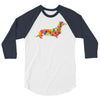dachshund flower 2 3/4 Sleeve Shirt