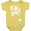 a skeleton crawling Baby Onesie