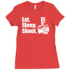 v6 eat sleep shoot Ladies Fitted T-Shirt