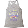 military, women's proud air force mom of her military son u Racerback Tank