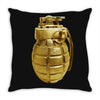 gold grenade Throw Pillow