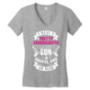 I Have A Pretty Granddaughter Gun A Shovel And An Alibi Women's V-Neck T-Shirt