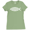 darwin fish   nonsense Ladies Fitted T-Shirt