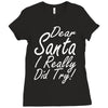 dear santa i really did try Ladies Fitted T-Shirt