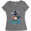who loves husky Women's Triblend Scoop T-shirt