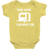 personalised your name caravan club funny gift Baby Bodysuit
