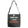 this girl loves halloween Adjustable Strap Totes