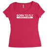 born to fly forced to work Women's Triblend Scoop T-shirt