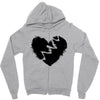 broken heart xxx black Zipper Hoodie