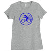 fast speed bicycle bike biking sport athlete geek gift idea tee shirt Ladies Fitted T-Shirt