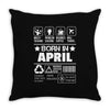 Born In April Throw Pillow
