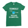 technically, the glass is always full Ladies Fitted T-Shirt