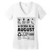 Born In August Women's V-Neck T-Shirt