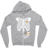 pregnant skeleton baby costume halloween maternity ninja ladies Zipper Hoodie