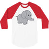 elephant cute 3/4 Sleeve Shirt