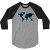 World Map Design 3/4 Sleeve Shirt