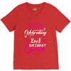 Celebrating With the 2nd Birthday Queen V-Neck Tee