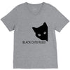 black cats rule V-Neck Tee