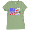 american flag peace Ladies Fitted T-Shirt