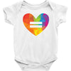 Rainbow Equality Heart Baby Onesie