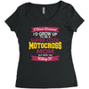 i never dreamed i'd grow up to be a super cool motocross mom but here Women's Triblend Scoop T-shirt