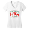 merry christmas ya filthy animal Women's V-Neck T-Shirt