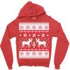 reindeer christmas ugly sweater Zipper Hoodie