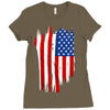 sa distress flag cool american Ladies Fitted T-Shirt