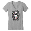 girl snake skull Women's V-Neck T-Shirt