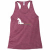 unicorn scooting on the floor Racerback Tank