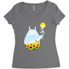 totoro sunflower Women's Triblend Scoop T-shirt