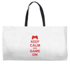 keep calm and game on Weekender Totes