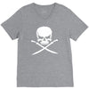 biker pirate skull bones swords V-Neck Tee