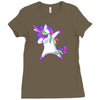 dabbing unicorn Ladies Fitted T-Shirt