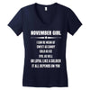 Super November Girl Women's V-Neck T-Shirt