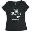 fear no fish bone skeleton Women's Triblend Scoop T-shirt