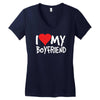 i love my boyfriend Women's V-Neck T-Shirt