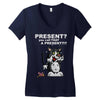 anxious cat Women's V-Neck T-Shirt