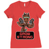 groot grow strong galaxy gym fitness mashup Ladies Fitted T-Shirt