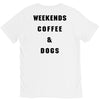 weekends coffee and dogs back V-Neck Tee