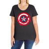 deadpool was here (captain america) Ladies Curvy T-Shirt
