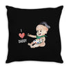 Cute Baby Painter's Dad Love Throw Pillow