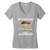 september girl is a perfect combination of princess and warrior Women's V-Neck T-Shirt